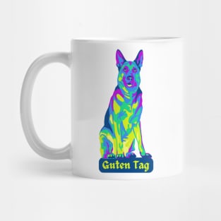 German Shepherd says Guten Tag Mug